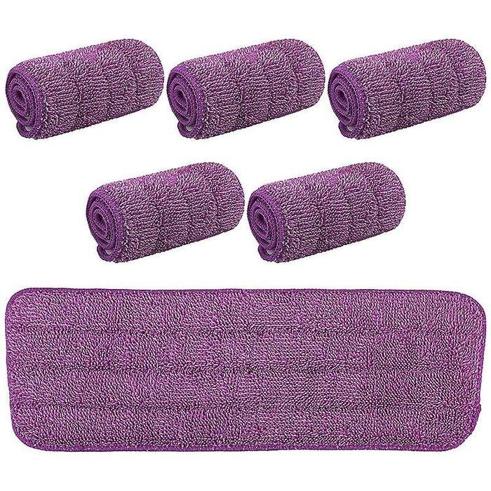 Flat Mop Heads 6 Pcs Microfibre Mop Pads 42cm x 14cm Spray Mop Refill Replacement Pads Mop Head Cov