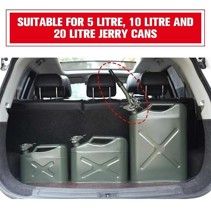 Flexible Metal Pouring Spout with Sealing Rubber Gasket Fuel Nozzle for 5/10/20 L Gerry Jerry Cans G