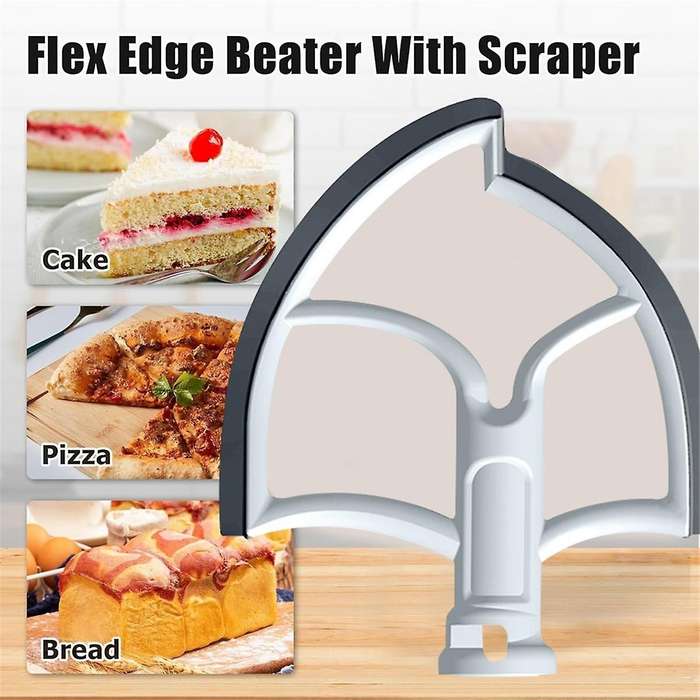 Flexible Edge Beater for 6 Quart Bowl Stand Mixer Attachment Flat Beater Paddle with Silicone Edges
