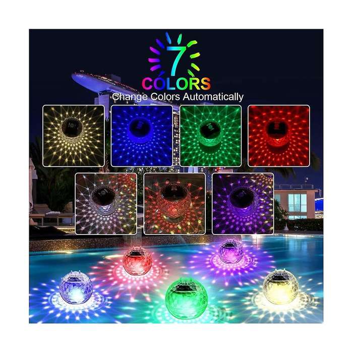 Floating Pool Lights, Solar Pool Lights with Rgb Color Changing Waterproof Pool Lights That Float