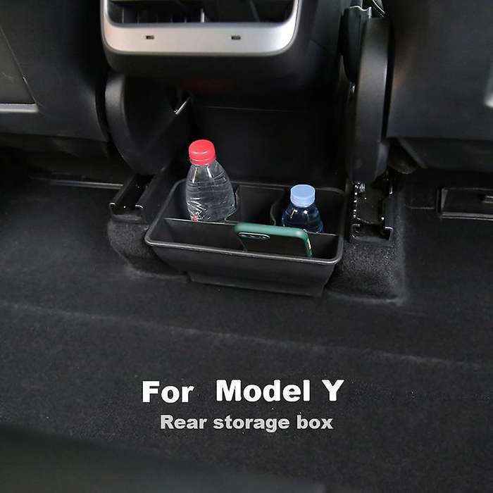 Flocking Rear Seat Storage Box Car Modification Rear Central Organizer Box for Model Y 2021