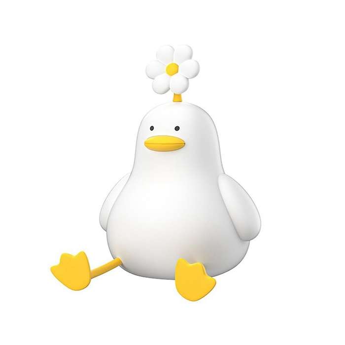 Flower Duck Night Light,3 Colors Silicone Night Lights,1200mah Rechargeable Cute Lamp, Timer Night L