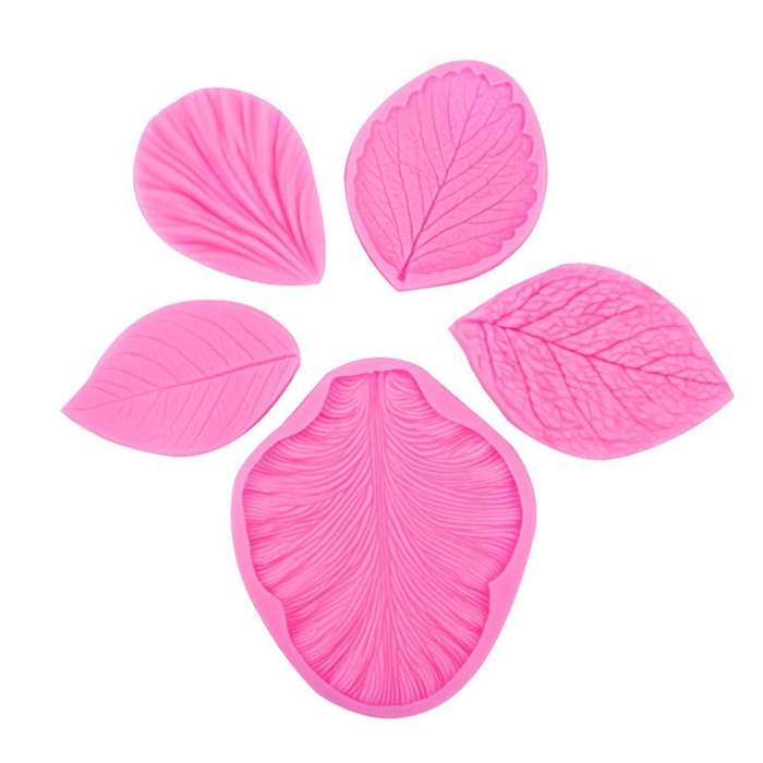 Flower Silicone Vein Mold Set, Fondant Flower Vein Mold, Rose Leaf Tulip Orchid Mold, Cake Decoratio
