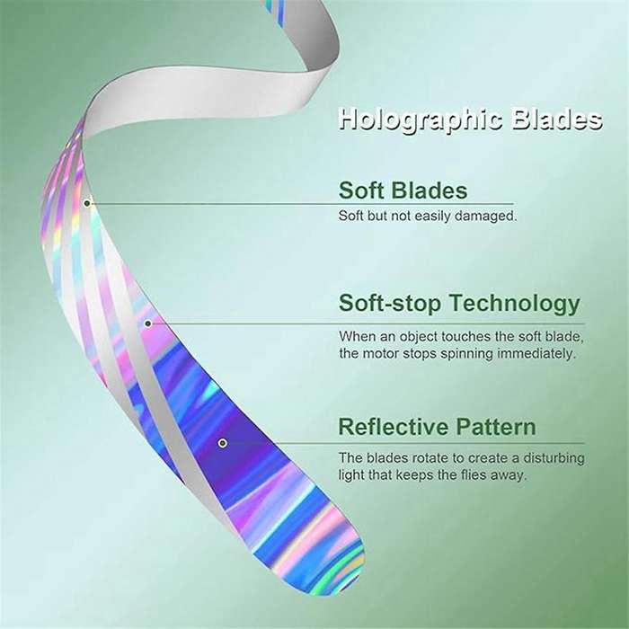 Fly Fans for Tables, Effective Fly Repellent Fan with Soft Blades Keeps Flies , Portable Fly Fan for