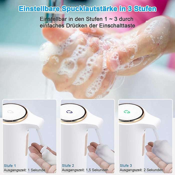 Foam Soap Dispenser Automatic, 300Ml Rechargeable Touchless Soap Dispenser for Bathroom Hospital Hot