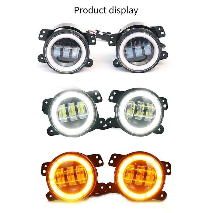 Fog Lights Assembly for Land 4 LR2 2010-2016 Angel Eye Head Light LED Daytime Running Light