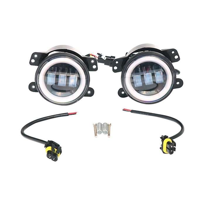 Fog Lights Assembly for Land 4 LR2 2010-2016 Angel Eye Head Light LED Daytime Running Light
