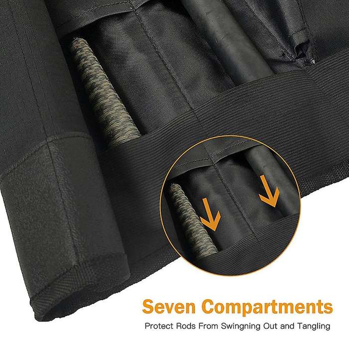 Foldable Fishing Rod Bag Fishing Pole Storage Case Organizer Bag Handbag Backpack for Carp Fishing,K