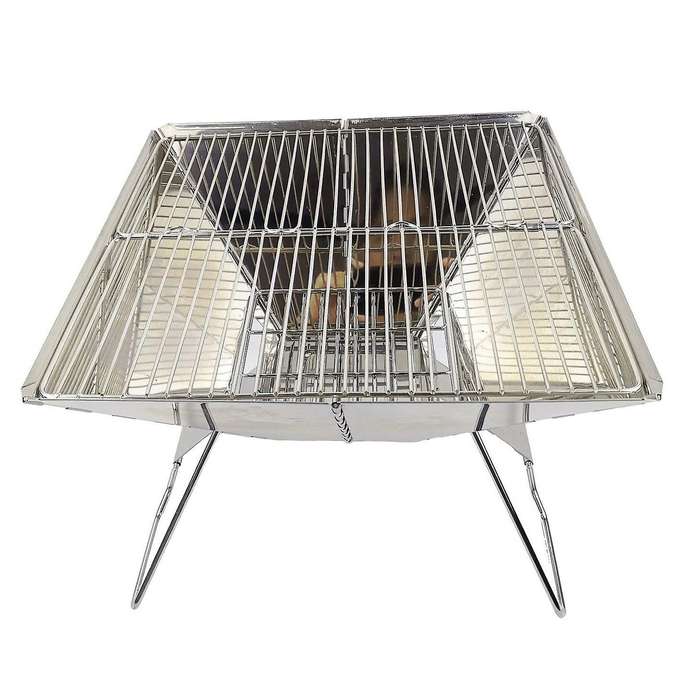 Foldable Portable Stainless Steel Charcoal BBQ Grill with Carry Bag for Outdoor Camping