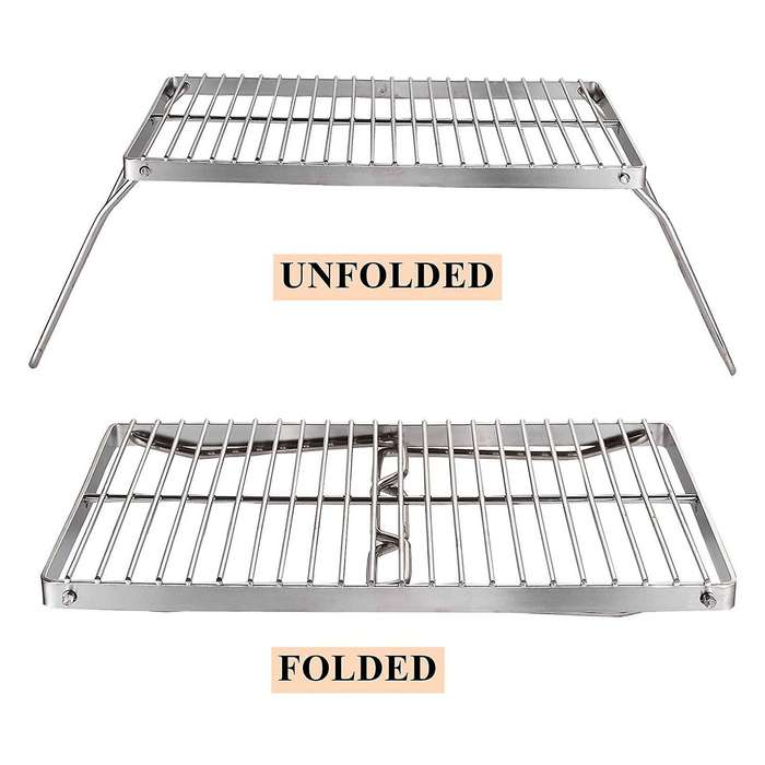 Folding Campfire Grill Heavy Duty Steel Grate with Portable over Fire Camp Grill for Outdoor Cooking