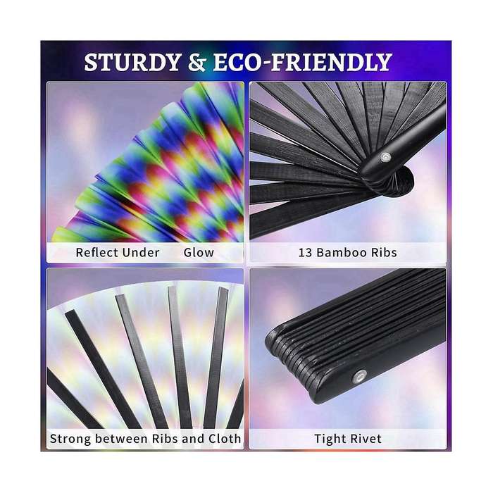 Folding Hand Fan with Bamboo Ribs for Men/Women-Chinese Japanese Handheld Fan for Dance Music Festiv