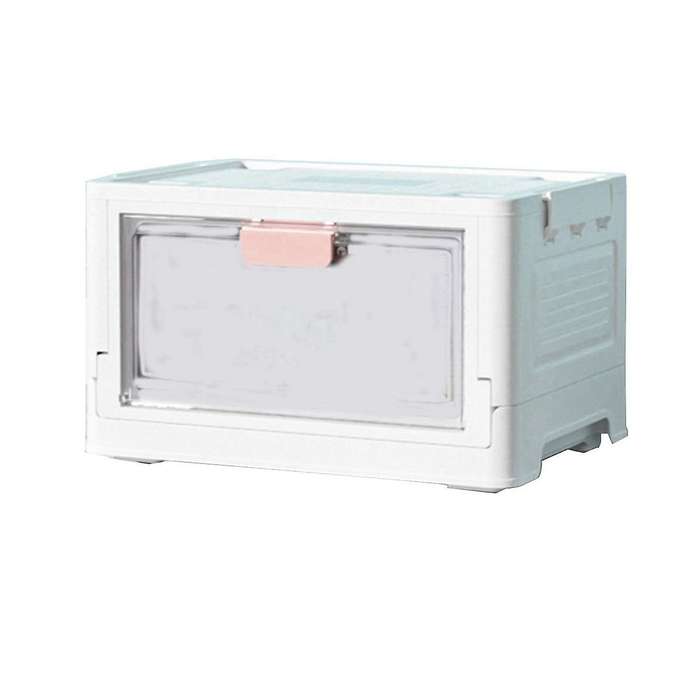 Folding Storage Box with Lid Wheels Stackable Foldable Save A Space Container Travel Folding Storag
