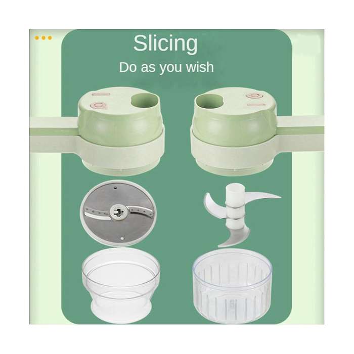 Food Processor Electric Garlic Crusher 4 In 1 Handheld Multifunctional Vegetable Cutter Set Usb Wir