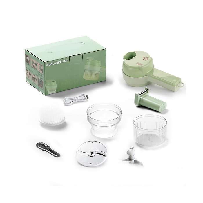 Food Processor Electric Garlic Crusher 4 In 1 Handheld Multifunctional Vegetable Cutter Set Usb Wir