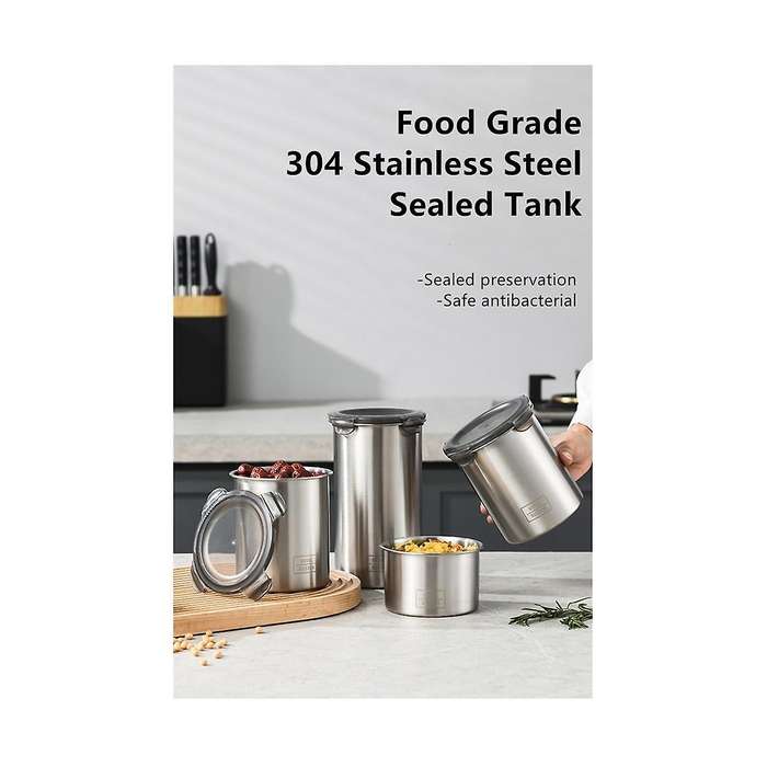 Food Sealed Box Stainless Steel Sealed Storage Jar Multigrain Storage Box Spice Coffee Storage Jar -