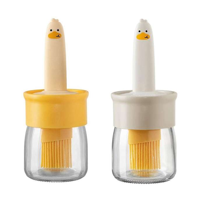 Food-grade Barbecue Brush with Bottle Kitchen Silicone Oil Brush High Temperature Resistant Oil Bott