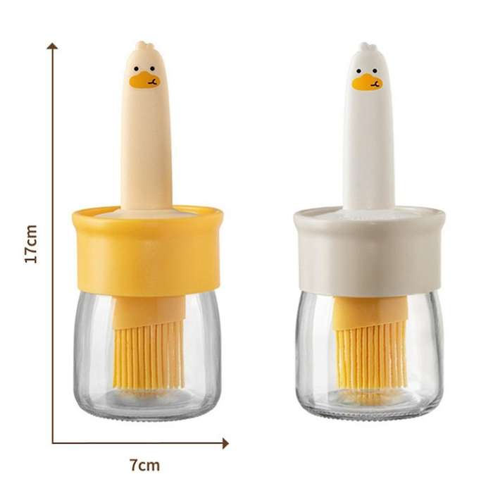Food-grade Barbecue Brush with Bottle Kitchen Silicone Oil Brush High Temperature Resistant Oil Bott