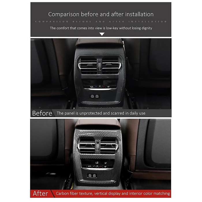 for - 3 Series G20 G28 2019-2021 Carbon Fiber Rear Air Condition Vent Outlet Cover Trim Sticker Inte
