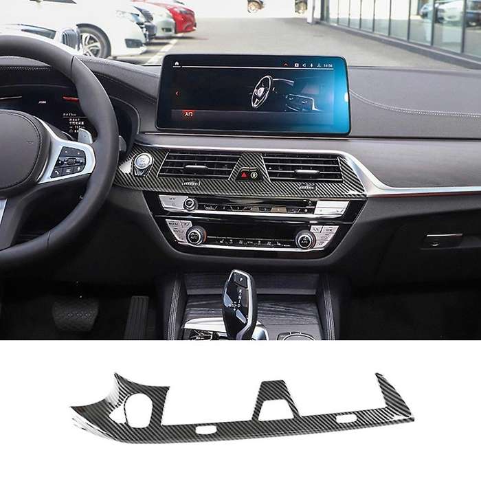 for - 5 Series G30 2018-2022 Carbon Fiber Car Console Condition Vent Outlet Cover Trim Frame Sticke
