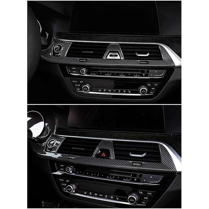 for - 5 Series G30 2018-2022 Carbon Fiber Car Console Condition Vent Outlet Cover Trim Frame Sticke