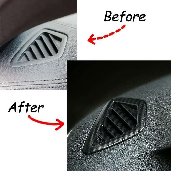 for - 5 Series G30 2018-2022 Carbon Fiber Dashboard Condition Vent Outlet Cover Trim Frame Sticker
