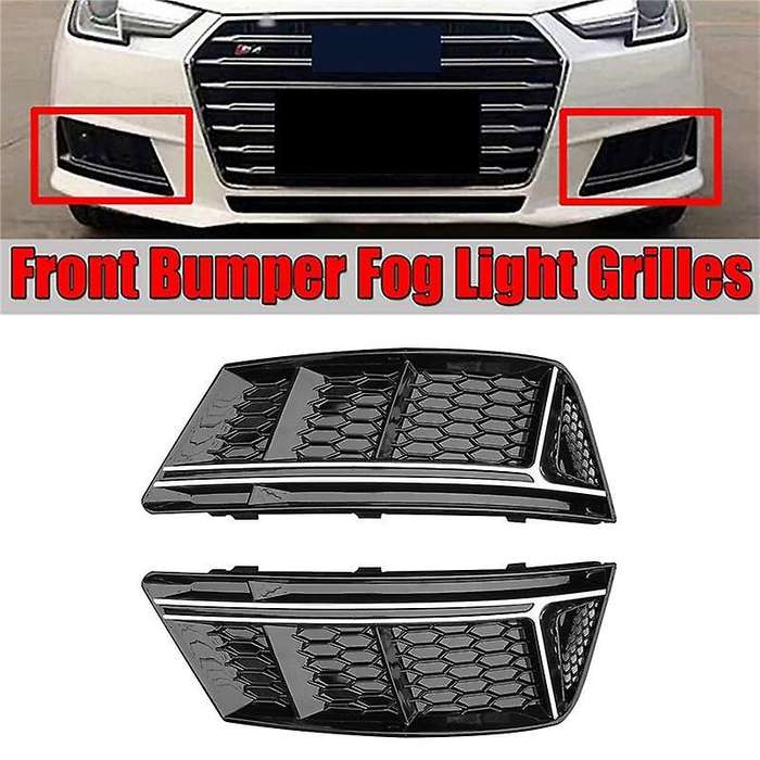 for  A4 B9 Standard Bumper 2016-2019 Front Bumper Fog Lamp Cover Fog Light Trim Honeycomb Mesh Gril