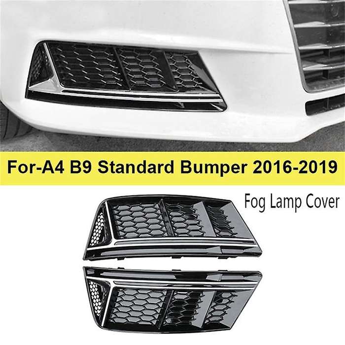 for  A4 B9 Standard Bumper 2016-2019 Front Bumper Fog Lamp Cover Fog Light Trim Honeycomb Mesh Gril