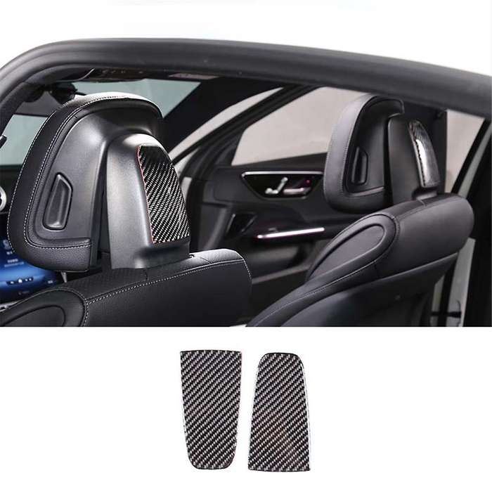 for - C-class W206 2022 2023 Soft Carbon Fiber Car Seat Headrest Cover Trim Sticker Interior Access