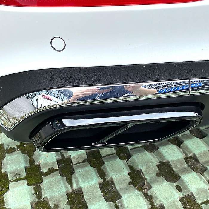 for - C-Class W206 C200 C260 C300 2022+ Car Tail Throat Exhaust Pipe Muffler Tip Cover ABS Silver