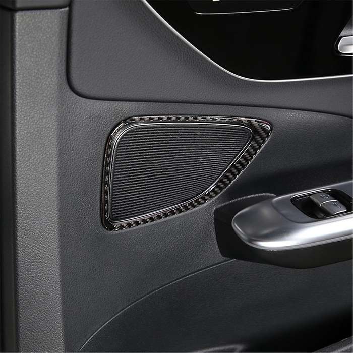 for - C-class W206 2022 2023 Soft Carbon Fiber Car Door Horn Speaker Cover Trim Sticker Interior Ac
