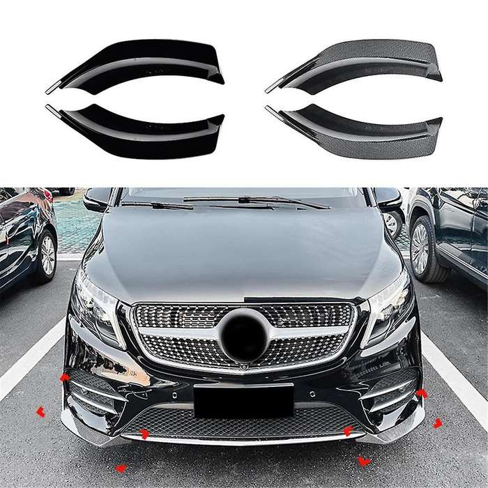 for - V-class W447 V260 Line Front Bumper Lip Angle Diffuser Splitter Spoiler Protector Carbon Fibe