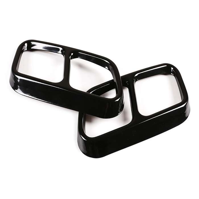 for - W218 2012-2017 Stainless Steel Black Exhaust Pipe Tube Cover Stickers Car Accessories