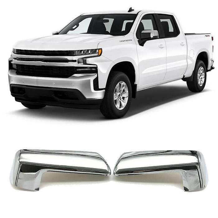 for / 1500 2019-2021 Chrome Top Half Side Door Mirror Cover Rear View Mirror Cover Cap