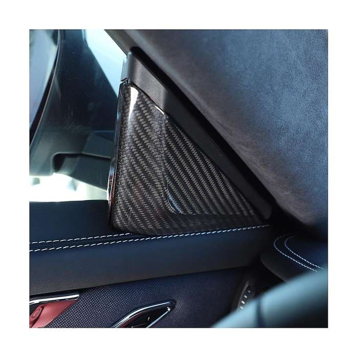 for /quattroporte 2014-2022 Carbon Fiber Car A-pillar Horn Cover Trim Sticker Decorative Accessorie