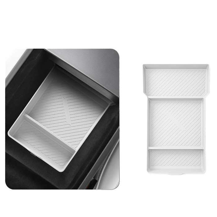 for + New Model3 Central Control Silicone Pad Storage Box Center Console Armrest for New Model3 Whit