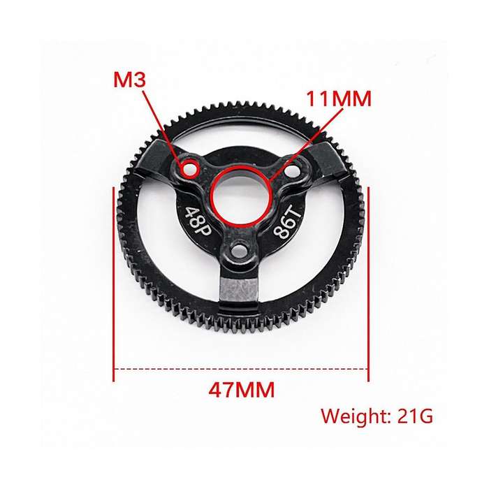 for 1/10 2wd -58064-2 to Climbing Car Special Rigid Teeth, 86t+19t+20t+21t Kit