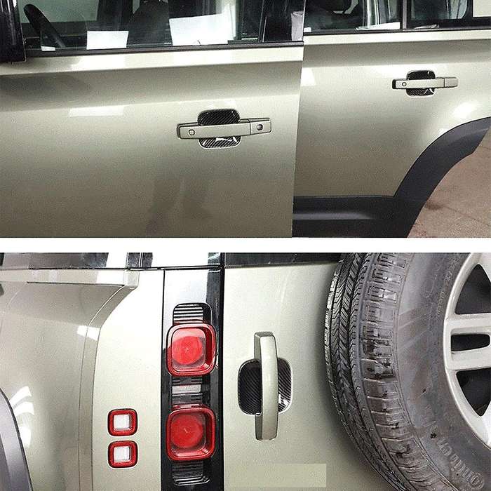 for 110 2020-2022 Car Grab Door Handle Bowl Cover Trim Decoration Stickers Accessories, Carbon Fiber