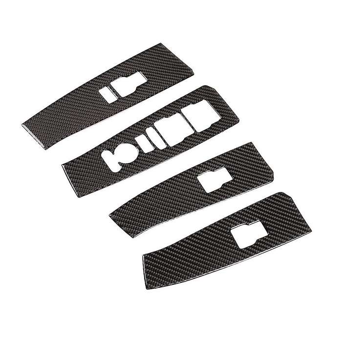 for 11Th 2022 Car Door Armrest Window Lift Switch Panel Cover Trim Real Carbon Fiber Sticker Accesso
