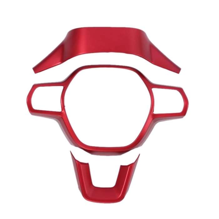 for 11Th 2022 Auto Steering Wheel Panel Button Cover Trim Sticker Decal Frame Car Interior,Red