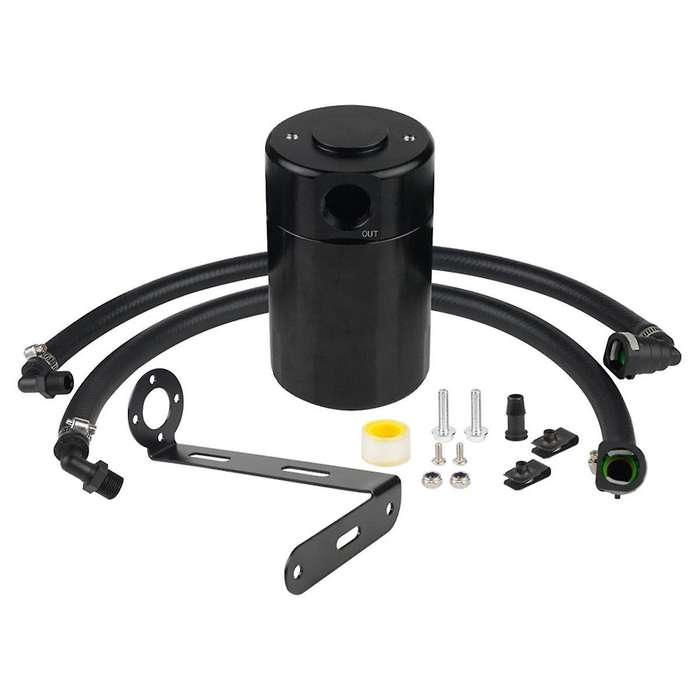 for 15-21 3.5 V6 Turbo Oil Separator Kit Black Billet Oil Separator Catch Can Kit