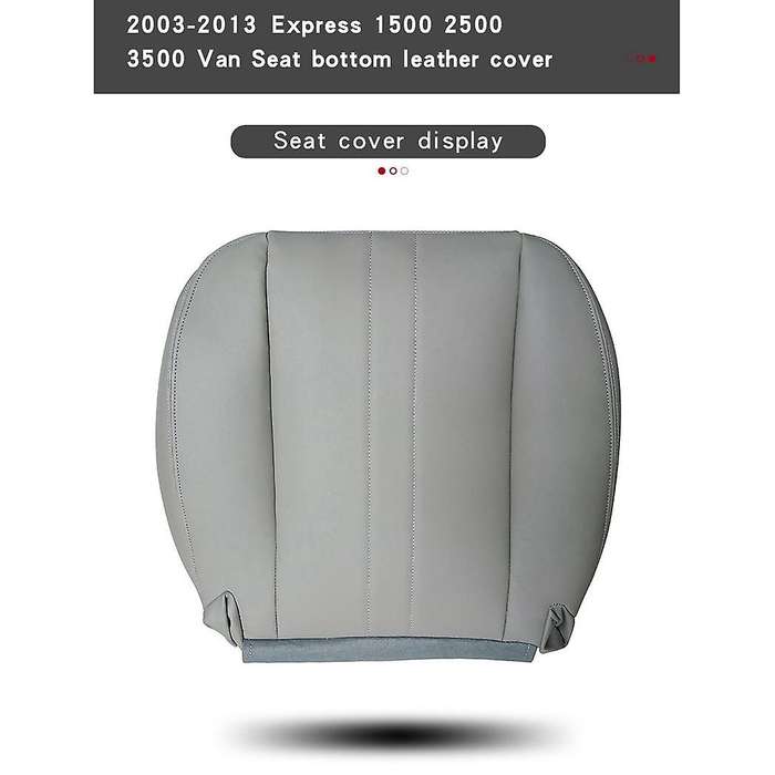 for 2003-2013 Express 1500 2500 3500 Van -Driver Bottom PU Leather Seat Cover Black