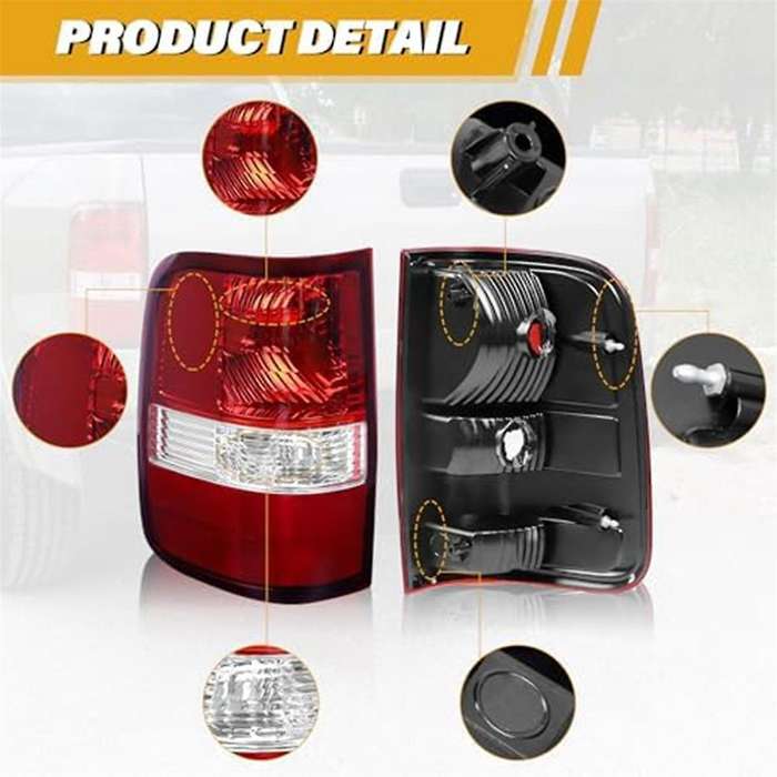 for 2004-2008 Tail Light Assembly Brake Rear Light Replacement 5L3Z-13405-CA, without Bulb, Left