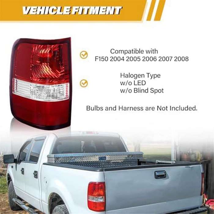 for 2004-2008 Tail Light Assembly Brake Rear Light Replacement 5L3Z-13405-CA, without Bulb, Left