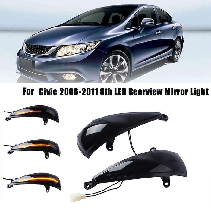 for 2006-2011 Car LED Dynamic Side Rearview Mirror Lights Turn Signal Light Accessories
