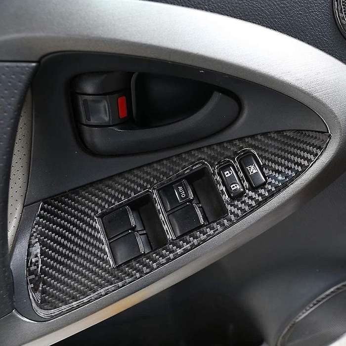 for 2006-2012 Soft Carbon Fiber 3D Sticker Window Panel Switch Button Frame Cover Trim Interior Car