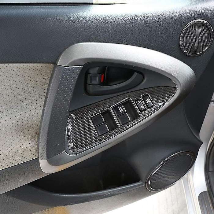 for 2006-2012 Soft Carbon Fiber 3D Sticker Window Panel Switch Button Frame Cover Trim Interior Car