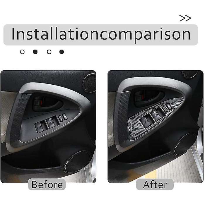 for 2006-2012 Soft Carbon Fiber 3D Sticker Window Panel Switch Button Frame Cover Trim Interior Car