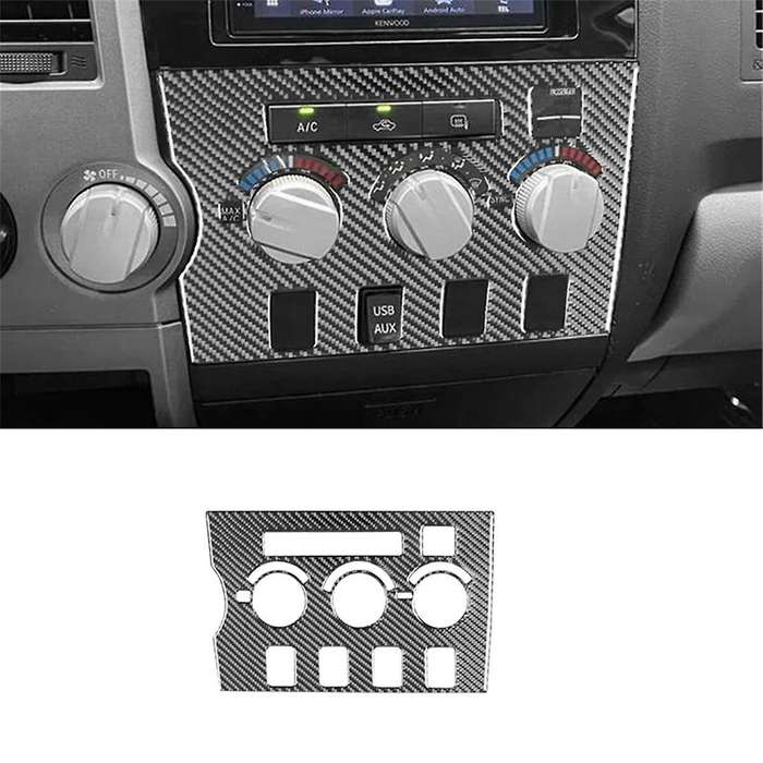 for 2007-2013 LHD Soft Carbon Fiber Car Center Console Climate AC Panel Trim Cover Interior Accessor