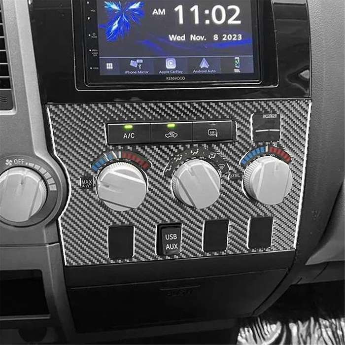 for 2007-2013 Lhd Soft Carbon Fiber Car Center Console Climate Ac Panel Trim Cover Interior Accesso