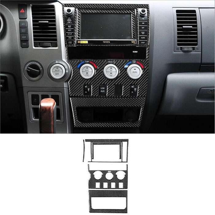 for 2007-2013 Soft Carbon Fiber Center Console Full Set Interior Kit Cover Sticker Trim Accessories